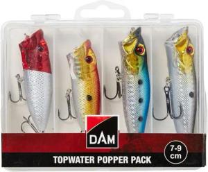 Dam Kunstköder DAM Topwater Popper Pack + Box 7-9cm - 4 Oberflächenköder