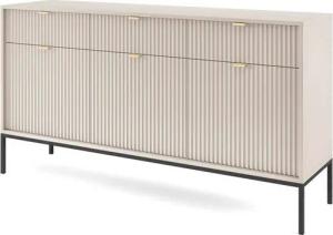 Compleo Kommode NANCY, Breite 154 cm, Dreitürige Sideboard, goldene Griffe, mit 3 Schubladen
