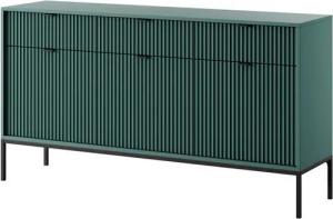 Compleo Kommode NANCY, Breite 154 cm, Dreitürige Sideboard, goldene Griffe, mit 3 Schubladen