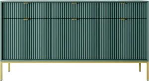 Compleo Kommode NANCY, Breite 154 cm, Dreitürige Sideboard, goldene Griffe, mit 3 Schubladen