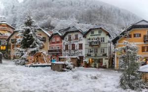 Papermoon Fototapete "Dorf im Schnee"