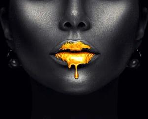 Papermoon Fototapete "Abstraktes goldenes Make-up"