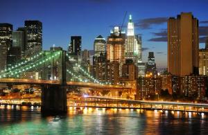 Papermoon Fototapete "BROOKLYN BRIDGE-NEW YORK CITY MANHATTAN TIMES SQUARE"