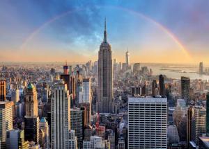 Papermoon Fototapete "New York mit Regenbogen"