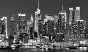 Papermoon Fototapete "New York, City Schwarz & Weiß"