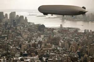 Papermoon Fototapete "Zeppelin über New York"