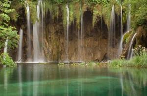 Papermoon Fototapete "WASSERFALL-FLUSS SEE WALD STEINE BLUMEN BERGE BACH XXL"