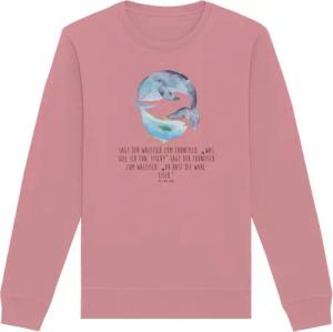 Mr. & Mrs. Panda Longpullover Walfisch Thunfisch Größe XS - Canyon Pink - Geschenk, Pullover, Gute (1-tlg) Verschiedene Größen