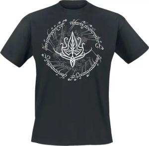 Der Herr der Ringe T-Shirt - Map Lorien - M bis 4XL - für Männer - Größe 3XL - schwarz - Lizenzierter Fanartikel