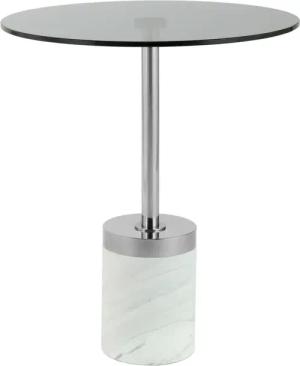 Kayoom Beistelltisch "Lana 125, robuste Glasplatte, Sockel in Mamor Optik", (1 St.), robust, pflegeleicht, hochwertig, Outdoor und Indoor geeignet