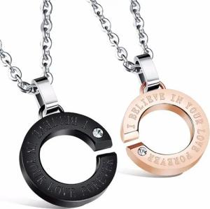 Kim Johanson Schmuckset Ewige Liebe, mit Zirkonia, Partnerketten: 2 Ketten mit Anhänger