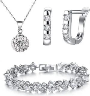Kim Johanson Schmuckset Medina (3-tlg), mit Zirkonia, aus 925 Silber und Metall