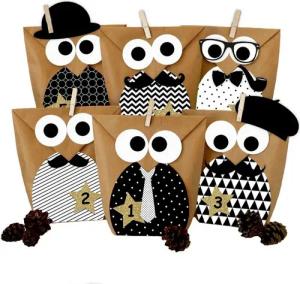 PAPIERDRACHEN Adventskalender DIY Adventskalender - Weihnachtseulen - (24-tlg)