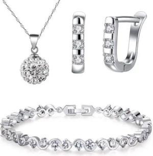 Kim Johanson Schmuckset Lilly (3-tlg), mit Zirkonia, aus 925 Silber und Metall