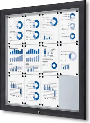 Showdown Displays Hängevitrine Showdown Displays Schaukasten Premium für Außen - 12x DIN A4 - Grau (1-St)