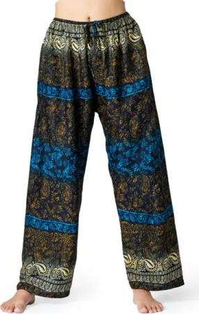 PANASIAM Relaxhose orientalische Relaxhose aus 100% Viskose Haremshose weite Wellnesshose alazzohose Muckhose Unisex Strandhose Spa-Hose für Freizeit Festival