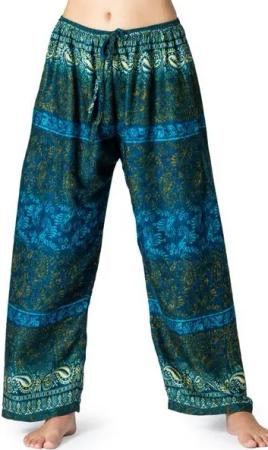 PANASIAM Relaxhose orientalische Relaxhose aus 100% Viskose Haremshose weite Wellnesshose alazzohose Muckhose Unisex Strandhose Spa-Hose für Freizeit Festival