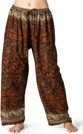 PANASIAM Relaxhose orientalische Relaxhose aus 100% Viskose Haremshose weite Wellnesshose alazzohose Muckhose Unisex Strandhose Spa-Hose für Freizeit Festival