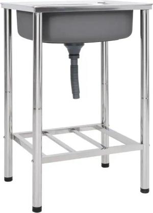 vidaXL Granitspüle Camping-Spüle Edelstahl, 45/55 cm