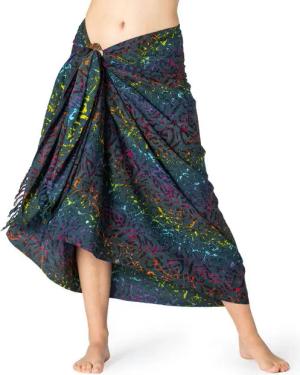 PANASIAM Pareo Sarong Wachsbatik auch in großen Größen als Strandtuch oder, Strandkleid tragbar Bikini Cover-up Tuch für den Strand Wrap Überwurf