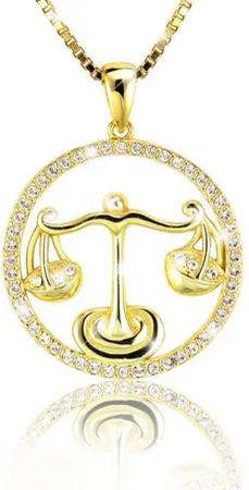 PAVELS Kette mit Anhänger Shine Waage, Elegante Sternzeichenkette für die Waage
