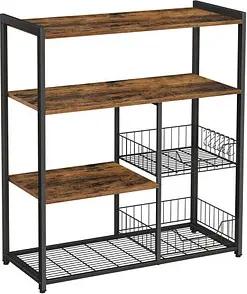 VASAGLE Küchen-Organizer vintage-braun, schwarz 80,0 x 35,0 x 95,0 cm