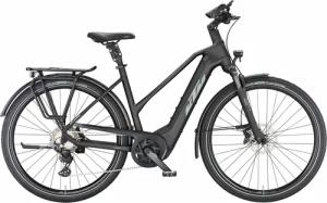 KTM MACINA STYLE 730 (750 Wh), 10 Gang Kettenschaltung, Damenfahrrad, Trapez, Modell 2024, 28 Zoll 56 cm black matt (grey+orange)