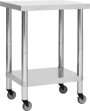 vidaXL Spülenschrank Küchen-Arbeitstisch mit Rollen 60x45x85 cm Edelstahl (1-St)