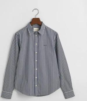 Gant Kurzarmhemd Popeline Bluse mit Streifen - Regular Fit