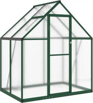 vidaXL Gewächshaus Gewächshaus mit Fundamentrahmen Grün 169x114x195 cm Aluminimum