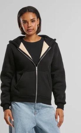 Urban Classics Ladies Bonded Sherpa Zip Hoodie