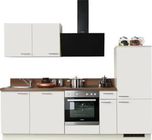 KOCHSTATION Küchenzeile "KS-Scafa, vormontiert, mit höhenverstellbaren Füßen, vormontiert, mit", Soft-Close, wahl. mit E-Geräten inkl. Geschirrspüler, Breite 260 cm