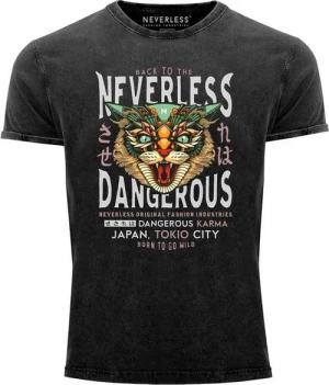 Neverless Print-Shirt Neverless® Herren T-Shirt Vintage Shirt Printshirt Design Print mit Print