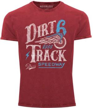 Neverless Print-Shirt Cooles Angesagtes Herren T-Shirt Vintage Shirt Dirt Track Racing mit Print