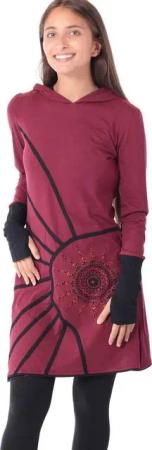 PUREWONDER Sweatkleid Langärmliges Kapuzenkleid aus Jersey Ganzjahreskleid