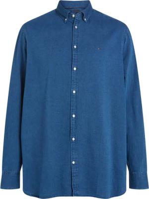 Tommy Hilfiger Hemd in Denim-Optik mit Logo-Stickerei, Regular Fit
