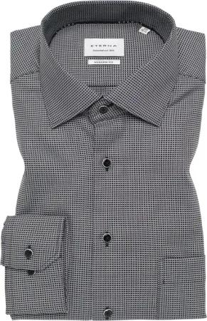 MODERN FIT Hemd in schwarz strukturiert