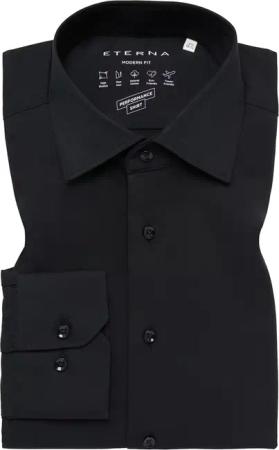 MODERN FIT Performance Shirt in schwarz unifarben