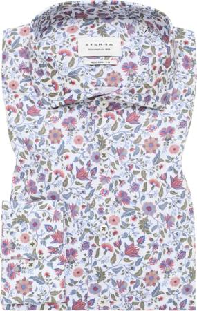 MODERN FIT Hemd in lavender bedruckt