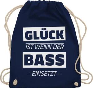Shirtracer Turnbeutel Glück ist wenn der Bass einsetzt, Stoffbeutel Festival Outfit