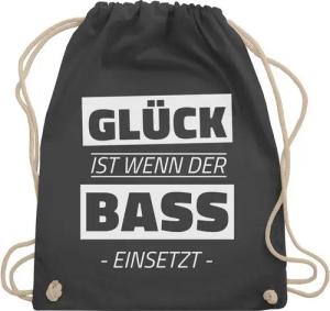 Shirtracer Turnbeutel Glück ist wenn der Bass einsetzt, Stoffbeutel Festival Outfit