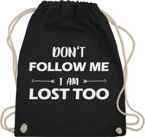 Shirtracer Turnbeutel Don't follow me I am lost too - Pfeile, Stoffbeutel Festival Outfit