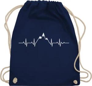 Shirtracer Turnbeutel Herzschlag Berge, Symbol und Zeichen Outfit