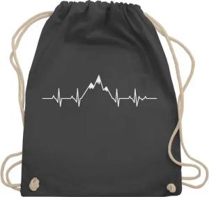 Shirtracer Turnbeutel Herzschlag Berge, Symbol und Zeichen Outfit