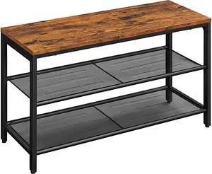 VASAGLE Schuhbank LBS74X braun, schwarz Holz 80,0 cm