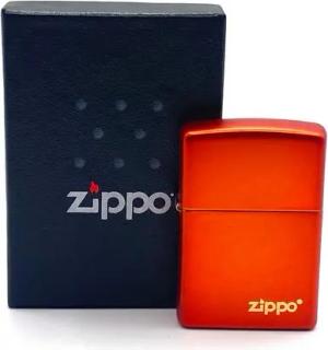 Zippo Feuerzeug Zippo Metallic Rot mit Logo Geschenkset Sturmfeuerzeug
