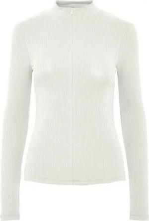 pieces Stehkragenshirt PCKITTE ZIP LS T-NECK TOP NOOS BC