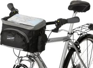 FISCHER Fahrrad Fahrradtasche Fischer Lenker-Tasche 8L Fahrrad-Tasche Schwarz, Lenkertasche Bike Case Bikepacking Bag wasserabweisend auch für E-Bike