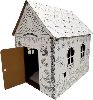 TikTakToo Malvorlage großes Malhaus 106x84x110 cm, mit 12 Wachsmalstiften