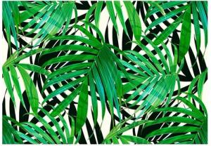 KUNSTLOFT Vliestapete Panorama of Leaves 3.43x2.45 m, Matt, lichtbeständige Design Tapete